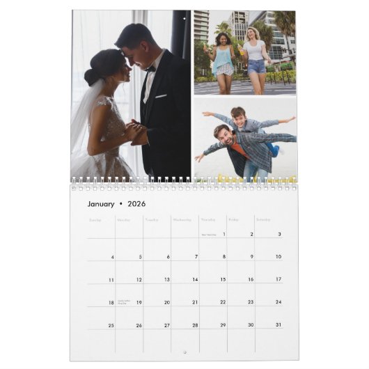 2025 Eenvoudige moderne aangepaste foto's Familie Kalender (Jan 2026)