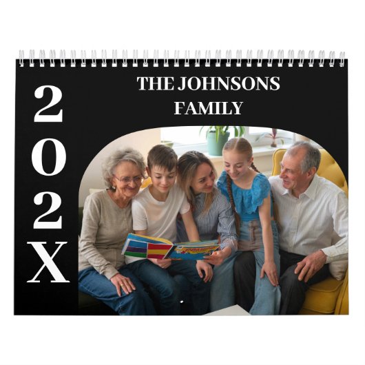 2025 Eenvoudige moderne aangepaste foto's Familie Kalender (Hoes)