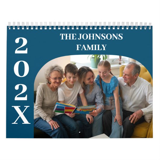 2025 Eenvoudige moderne aangepaste foto's Familie Kalender (Hoes)