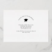 2025 Elegant afstuderen foto afstuderen Folie Uitnodiging (Achterkant)