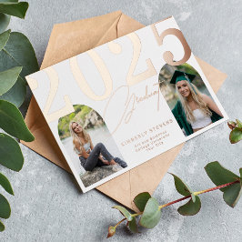 2025 Elegant afstuderen foto afstuderen Folie Uitnodiging