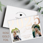 2025 Elegant afstuderen foto afstuderen Folie Uitnodiging