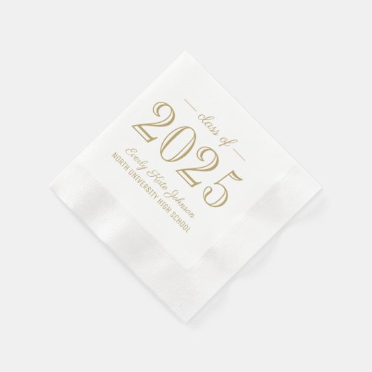 2025 Elegant Antiek Goud Custom Afstuderen Servet (Hoek)