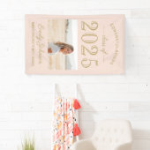 2025 Elegant Blush Gold Custom Photo Afstuderen Spandoek (Insitu)