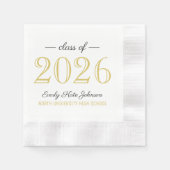 2025 Elegant Goud Aangepast Afstuderen Servet (Voorkant)