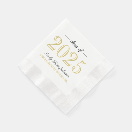 2025 Elegant Goud Aangepast Afstuderen Servet (Hoek)