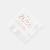 2025 Elegant Roos Goud Custom Afstuderen Servet (Hoek)