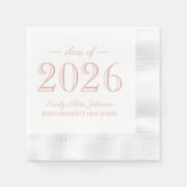 2025 Elegant Roos Goud Custom Afstuderen Servet (Voorkant)