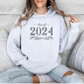 2025 Elegant Zwart-wit Custom Afstuderen Hoodie