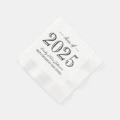 2025 Elegant Zwart-wit Custom Afstuderen Servet (Hoek)