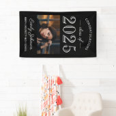 2025 Elegant Zwart Wit Custom Photo Afstuderen Spandoek (Insitu)