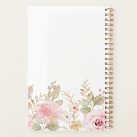 2025 Elegante Bloembruiloft gepersonaliseerde brui Planner (Achterkant)