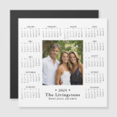 2025 Elegante Familie Foto Kalender Magneet/Wit (Voorkant / Achterkant)