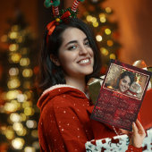 2025 Elegante Rode Fotokalender Feestdagenkaart