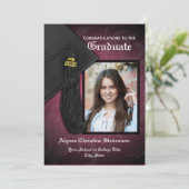 2025 Elegante Roze Tassel Charm Foto Afstuderen Kaart (Staand voorkant)