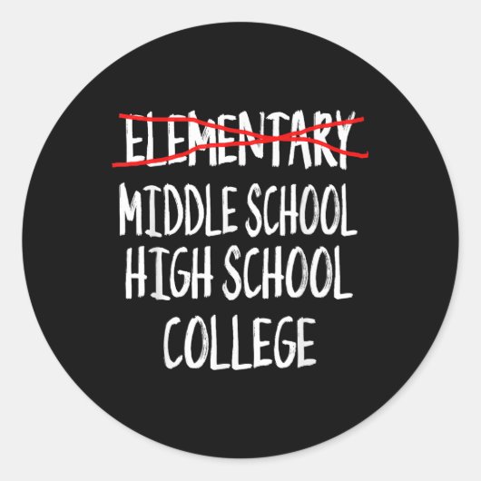 2025 Elementary Afstuderen-fun Elementary School G Ronde Sticker (Voorkant)