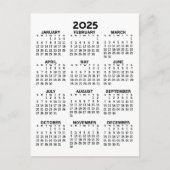 2025 en 2026 Jaar Uitzicht Kalender - Basic Minima Briefkaart (Voorkant)