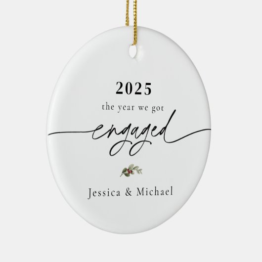 2025 Engaged Ornament | Modern Photo Keepsake (Rechts)