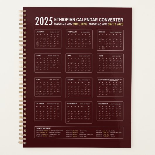 2025 Ethiopische kalender Converter en Planner (Voorkant)
