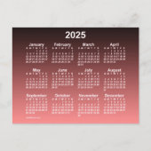 2025 Faded Red Neon Mini Agenda van Janz Briefkaar Briefkaart (Voorkant)