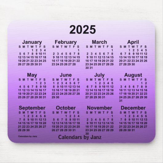 2025 Faded Violet Calendar door Janz Muismat (Voorkant)