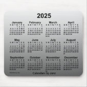2025 Faded witte kalender van Janz Muismat (Voorkant)