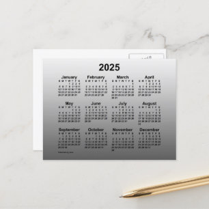 2025 Faded witte minikalender van Janz Briefkaart
