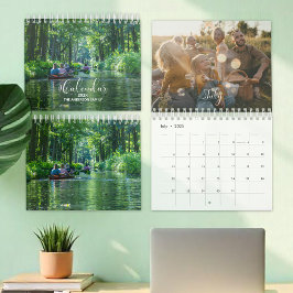 2025 Familie Aangepaste Foto Chic Kalligrafie Kale Kalender