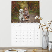 2025 Familie Aangepaste Foto Chic Kalligrafie Kale Kalender