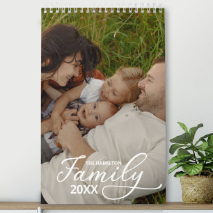 2025 Familie Aangepaste Foto Chic Script Agenda Kalender