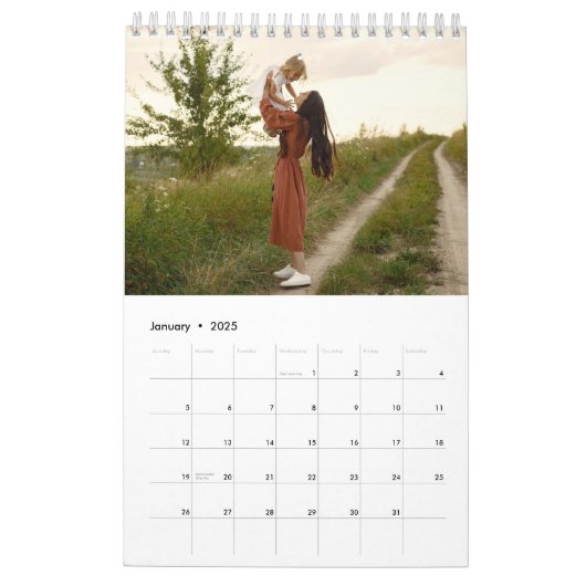 2025 Familie Aangepaste Foto Chic Script Kalender (Jan 2025)