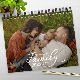 2025 Familie Aangepaste Foto Chic Script Kalender