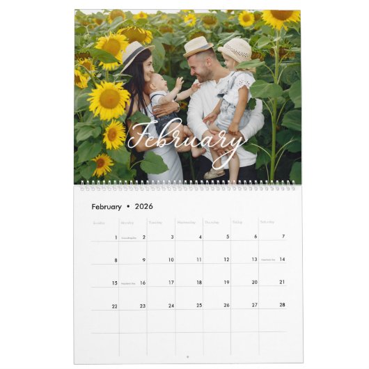 2025 Familie Aangepaste Foto Chic Script Kalender (Feb 2026)