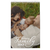 2025 Familie Aangepaste Foto Chic Script Kalender (Hoes)