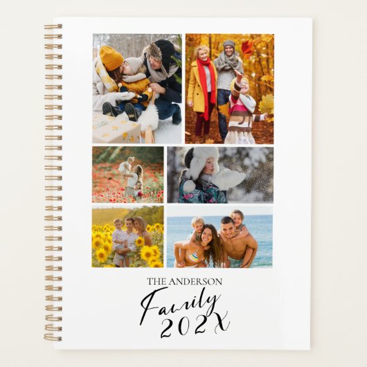 2025 Familie Aangepaste Fotocollage Planner (Voorkant)