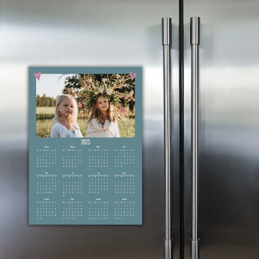 2025 Familie Fotokalender Magneet Groen