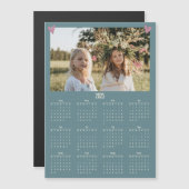 2025 Familie Fotokalender Magneet Groen (Voorkant / Achterkant)