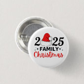 2025 Familie Kerstmis Ronde Button 3,2 Cm (Voorkant /achterkant)