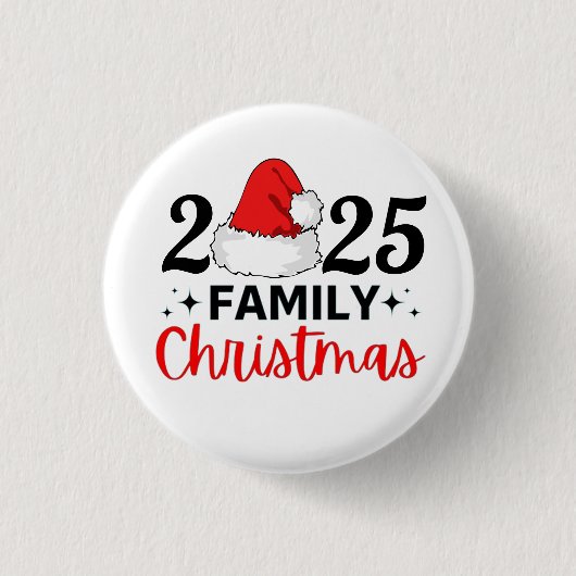 2025 Familie Kerstmis Ronde Button 3,2 Cm (Voorkant)