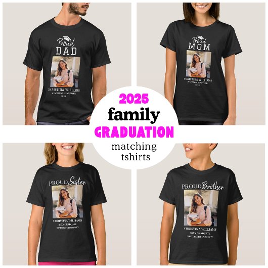 2025 Familie Trotse Vader Afstuderen Matching T-shirt