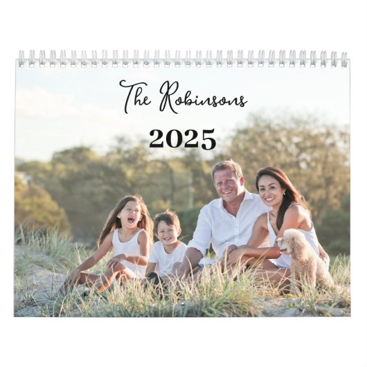 2025 Familiefoto Sentimenteel Modern Elegant Kalender (Hoes)