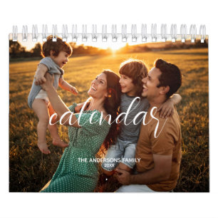 2025 Family Custom Photo Chic Script Kalender