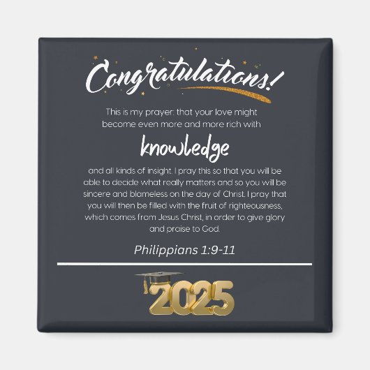 2025 Filippenzen 1:9-11 Christelijk Magneet (Voorkant)