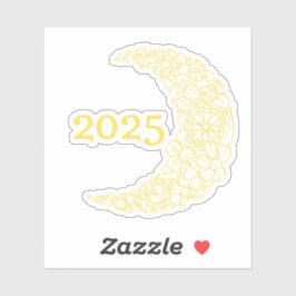2025 Floral Moon Vinyl Sticker - Perfect voor Lapt