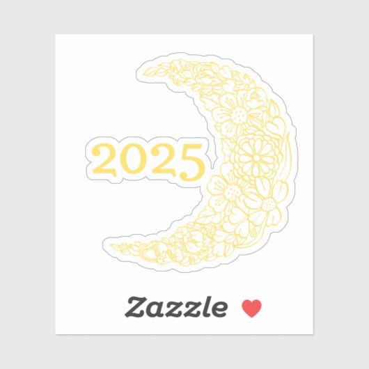 2025 Floral Moon Vinyl Sticker - Perfect voor Lapt (Vel)