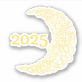2025 Floral Moon Vinyl Sticker - Perfect voor Lapt (Voorkant)