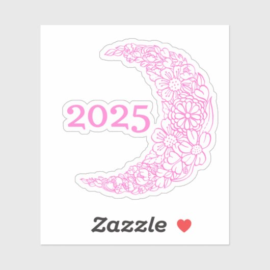 2025 Floral Moon Vinyl Sticker - Perfect voor Lapt (Vel)