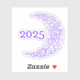 2025 Floral Moon Vinyl Sticker - Perfect voor Lapt