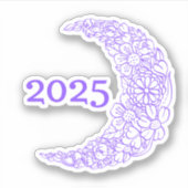 2025 Floral Moon Vinyl Sticker - Perfect voor Lapt (Voorkant)