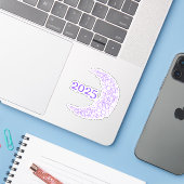 2025 Floral Moon Vinyl Sticker - Perfect voor Lapt (Laptop met iPhone)